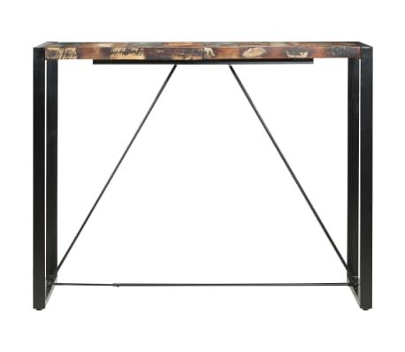 vidaXL Barska miza 140x70x110 cm iz trdnega predelanega lesa