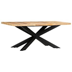 Jídelní stůl 180 x 90 x 76 cm masivní hrubé mangovníkové dřevo - obrázek 9