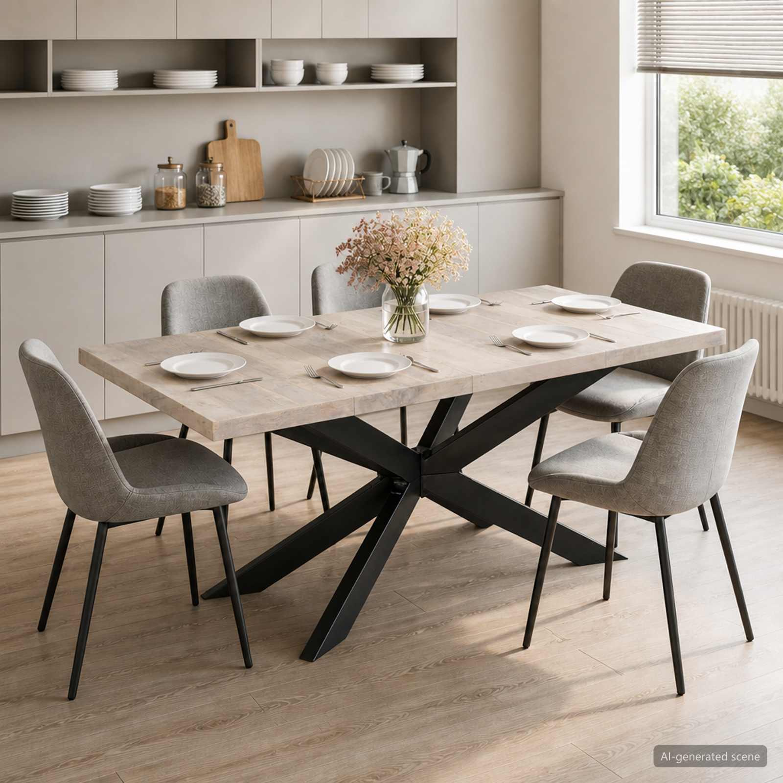 vidaXL Esstisch 180 x 90 x 76 cm Massives Gebleichtes Mangoholz