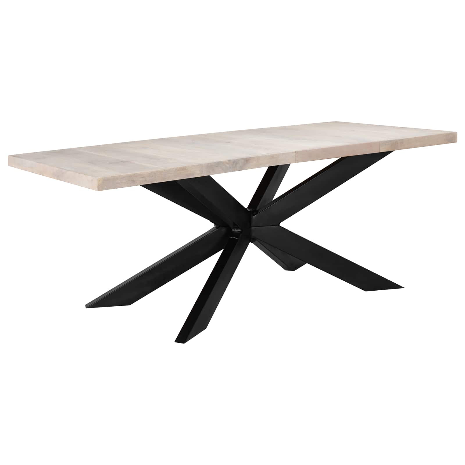vidaXL Eettafel 180x90x76 cm massief gebleekt mangohout bruin, foto 3