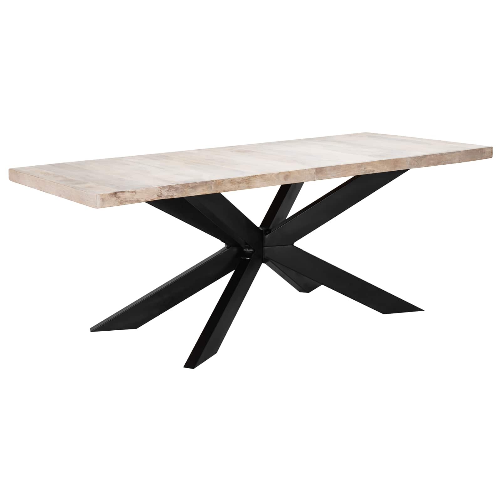 vidaXL Eettafel 180x90x76 cm massief gebleekt mangohout bruin, foto 4