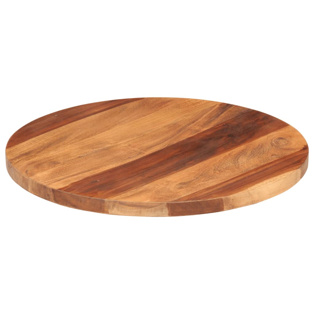 vidaXL Stolní deska masivní sheeshamové dřevo kulatá 25–27 mm 50 cm