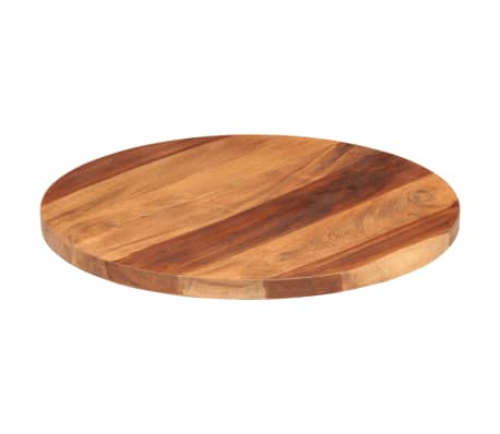 vidaXL Stolní deska masivní sheeshamové dřevo kulatá 25–27 mm 50 cm