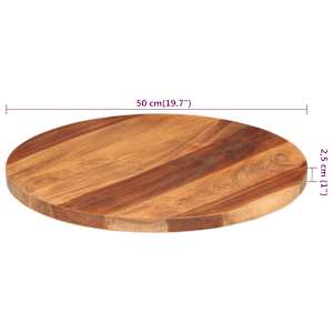 Stolní deska masivní akáciové dřevo kulatá 25–27 mm 50 cm - obrázek 5