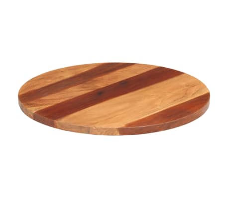 vidaXL Tampo de mesa redondo madeira sheesham maciça 25-27 mm 60 cm