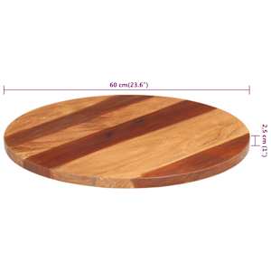 Stolní deska masivní akáciové dřevo kulatá 25–27 mm 60 cm - obrázek 5