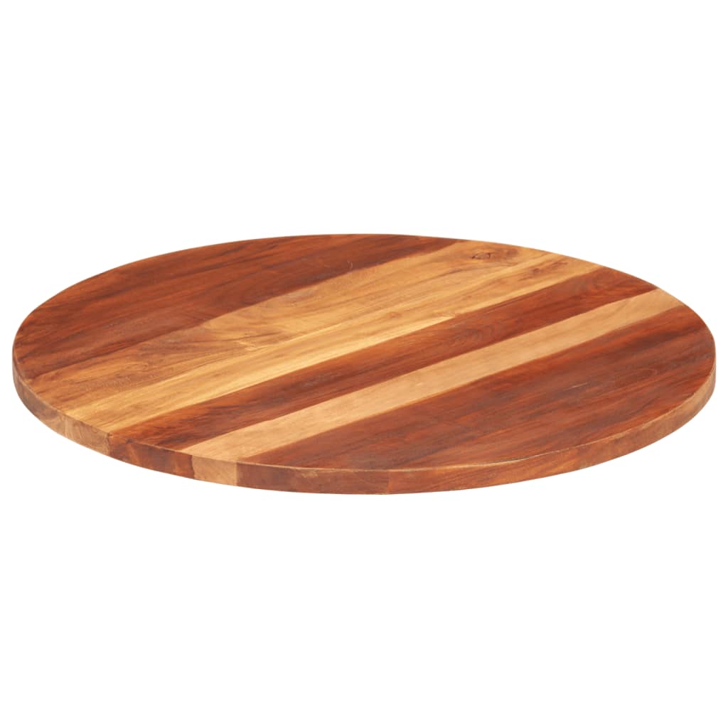 vidaXL Table Top Solid Sheesham Wood Round 25-27 mm 70 cm