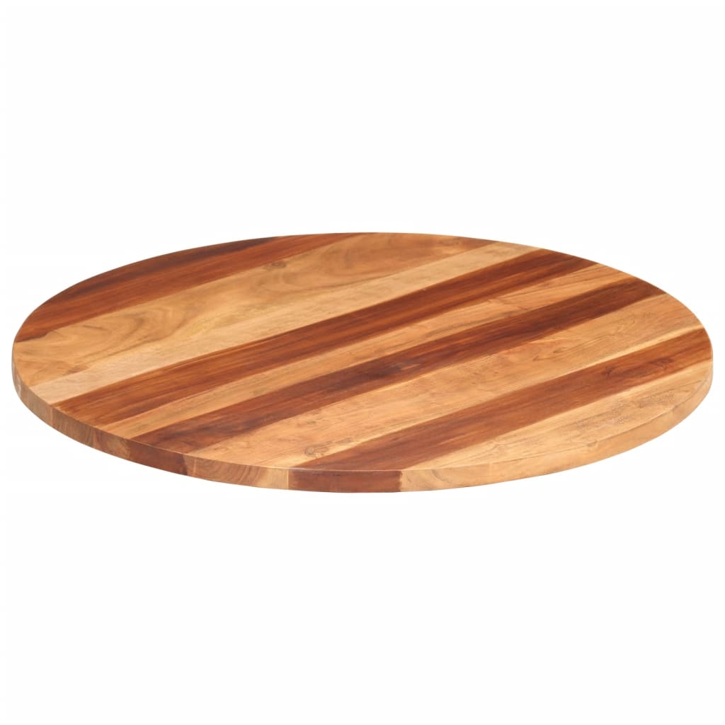 vidaXL Tampo de mesa redondo madeira sheesham maciça 25-27 mm 80 cm