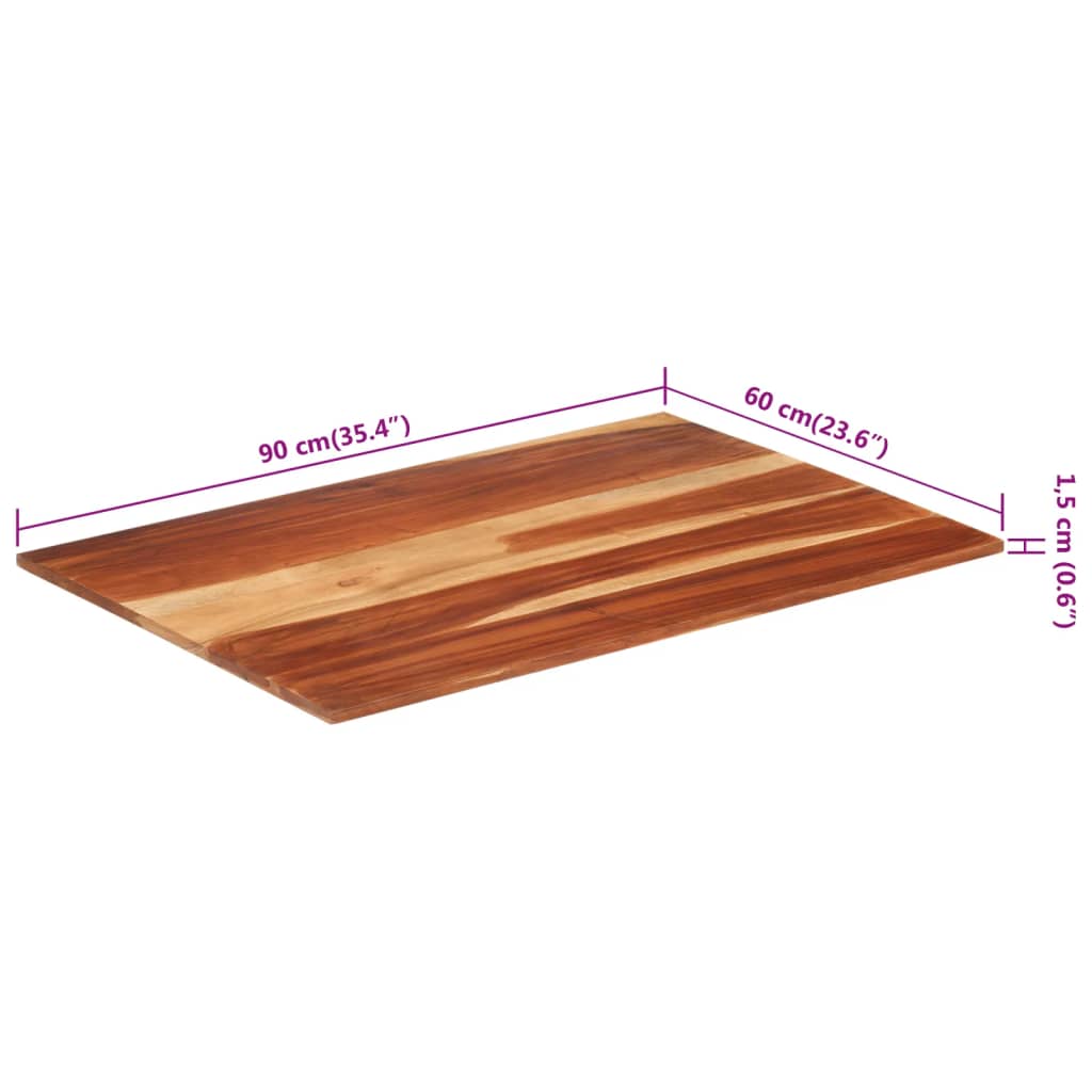 Stolní deska masivní sheeshamové dřevo 15–16 mm 60 x 90 cm