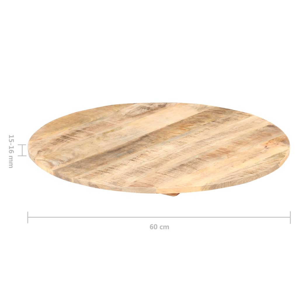 Stolní deska masivní mangovníkové dřevo kulatá 15–16 mm 60 cm