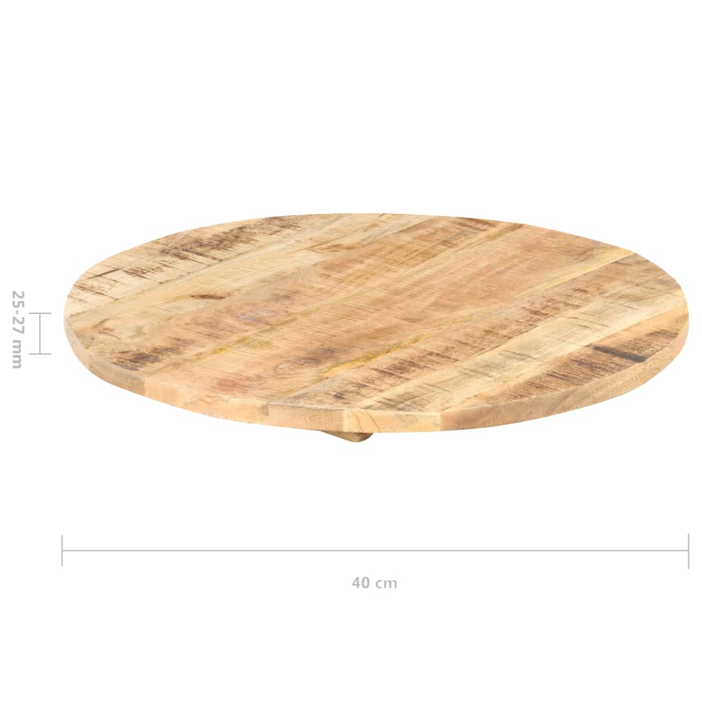Stolní deska masivní mangovníkové dřevo kulatá 25–27 mm 40 cm