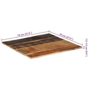 Čtvercová stolní deska 70 x 70 cm 15–16 mm recyklované dřevo - obrázek 12