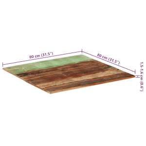 Hranatá stolní deska 80×80cm 15–16 mm masivní recyklované dřevo - obrázek 11