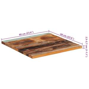 Hranatá stolní deska 60×60cm 25–27 mm masivní recyklované dřevo - obrázek 10