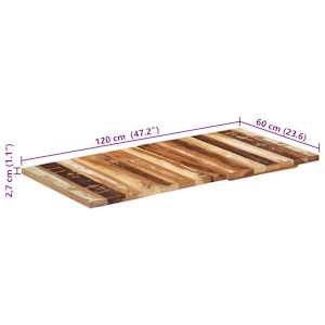 Obdélníková stolní deska 60 x 120 cm 25–27 mm recyklované dřevo - obrázek 12
