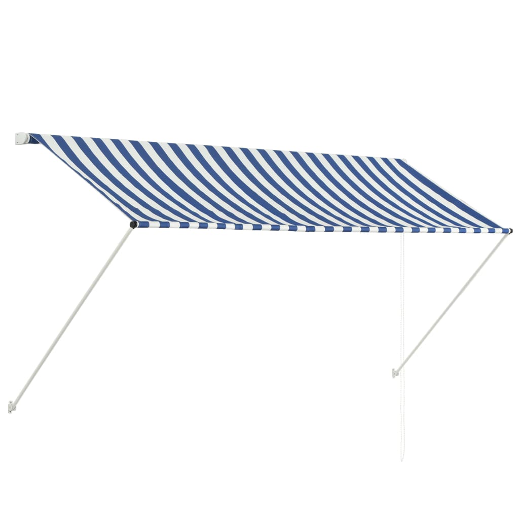 VidaXL Auvent Rétractable 250x150 Cm Bleu Et Blanc