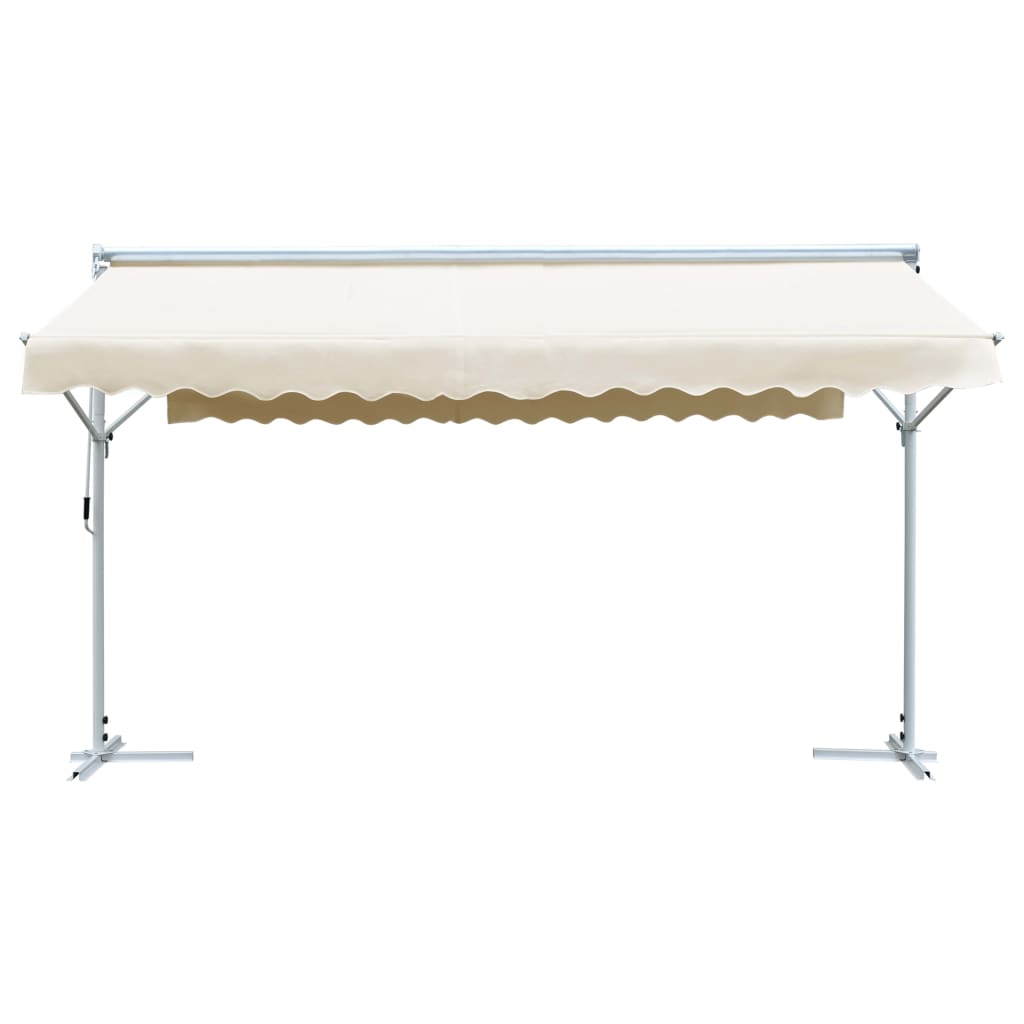 vidaXL Tenda Parasole con Piedistallo 500x300 cm Crema