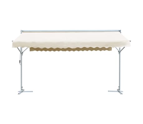 vidaXL Tenda Parasole con Piedistallo 500x300 cm Crema