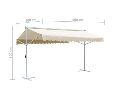 VidaXL Automatik Markise Beige 5x3m - Einziehbar Für Terrasse, Balkon