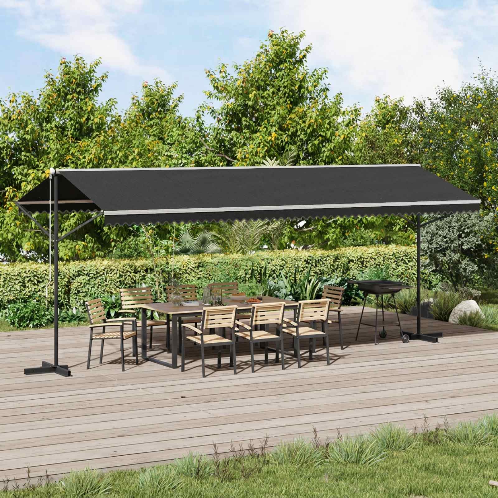 Fritstående Markise - Antracitgrå / 6 x 3 m / with anthracite frame
