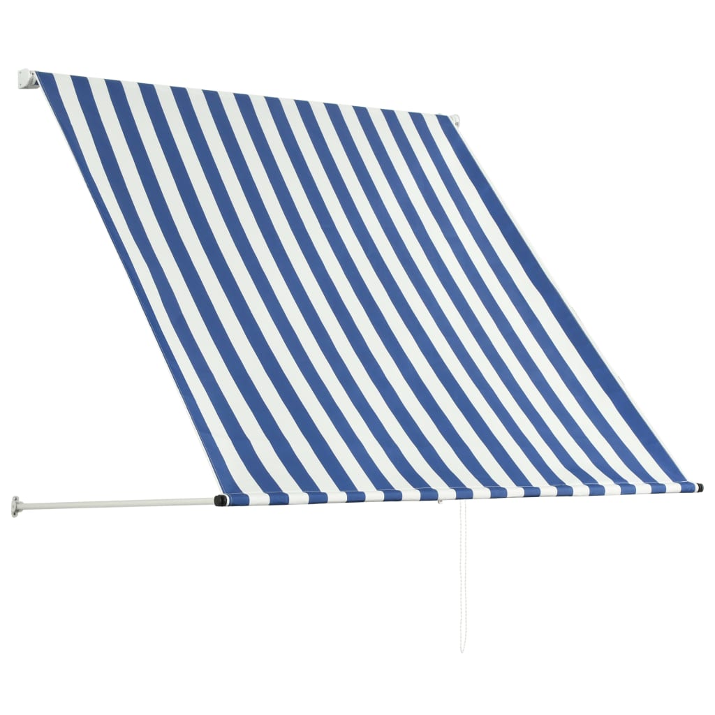 vidaXL Einziehbare Markise 100×150 cm Blau und Weiß