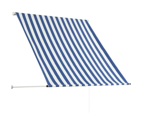 vidaXL Einziehbare Markise 100×150 cm Blau und Weiß