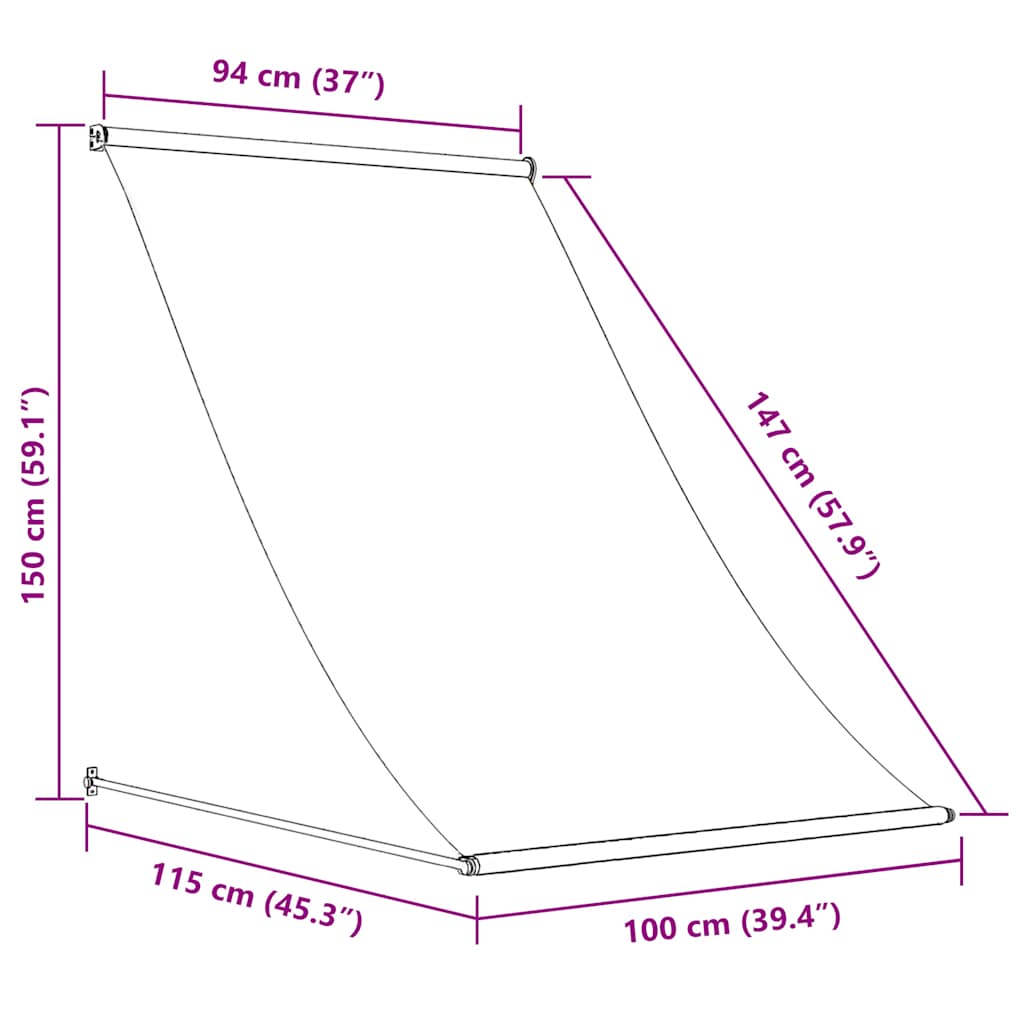 Retractable Awning 100x150 Cm Anthracite VidaXL 19 width=274