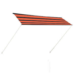Zatahovací markýza 300 x 150 cm oranžovo-hnědá - obrázek 2