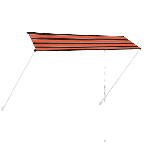 vidaXL sisset&otilde;mmatav varikatus, 350 x 150 cm, oranž ja pruun
