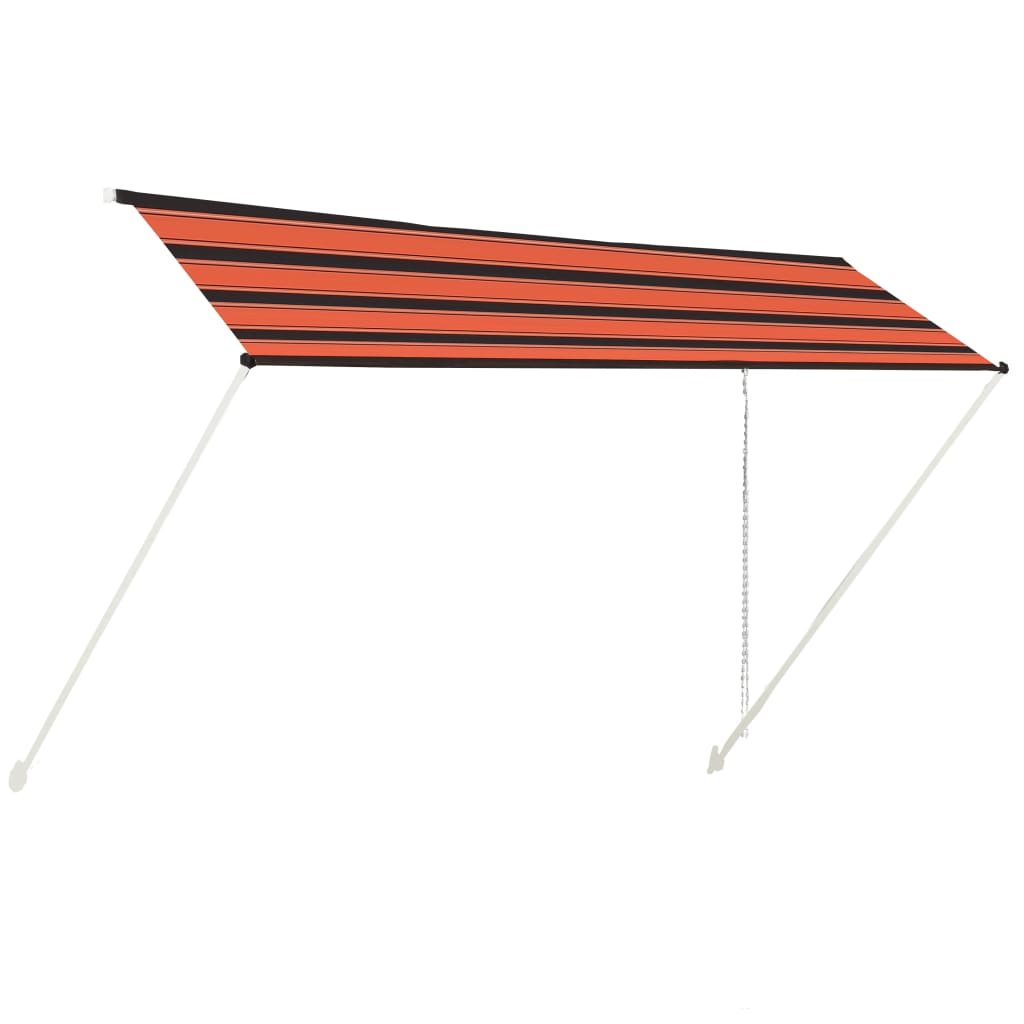 vidaXL Zatahovací markýza 400 x 150 cm oranžovo-hnědá
