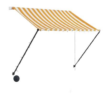 vidaXL Retractable Awning with LED 100x150 cm Yellow and White