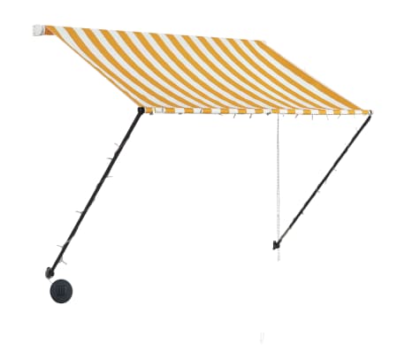 vidaXL Tenda da Sole Retrattile con LED 200x150 cm Giallo e Bianco