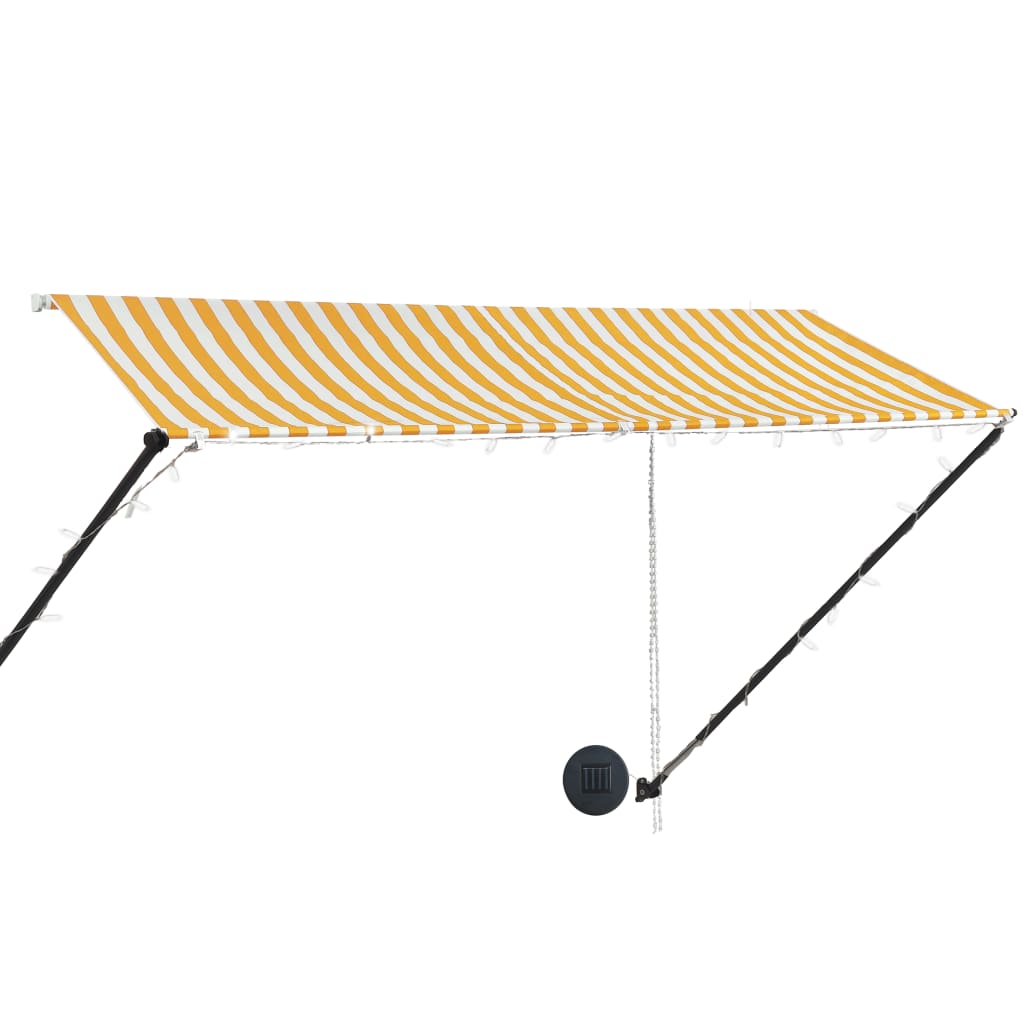 vidaXL Auvent rétractable avec LED 300x150 cm Jaune et blanc