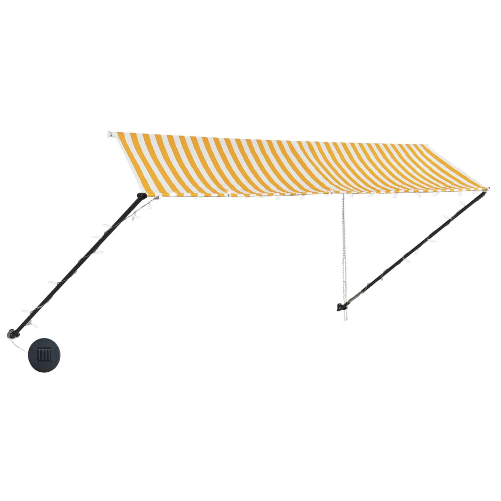 vidaXL Retractable Awning with LED 350x150 cm Yellow and White