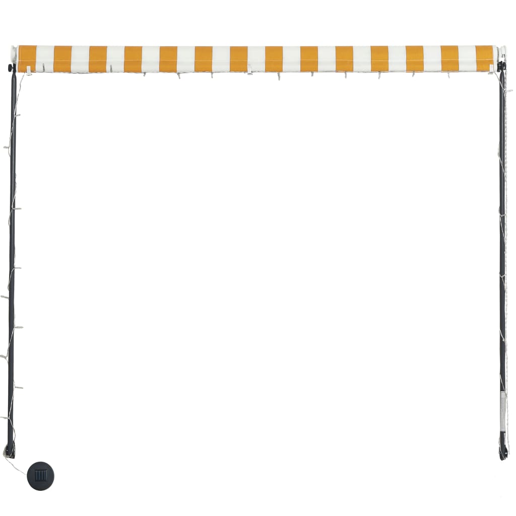 Einziehbare Markise mit LED 350×150 cm Gelb und Weiß kaufen 6