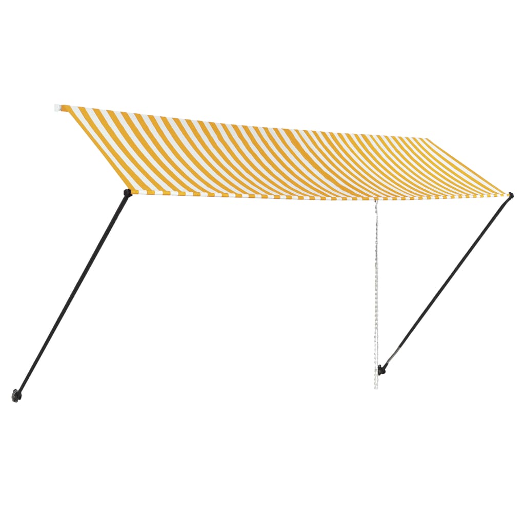 vidaXL Tenda da Sole Retrattile con LED 400x150 cm Giallo e Bianco