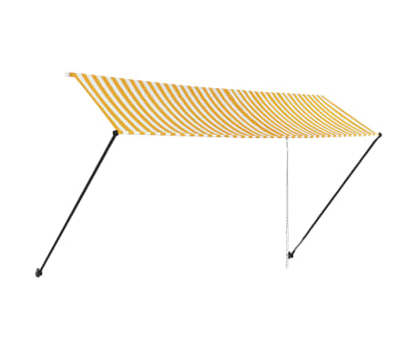 vidaXL Tenda da Sole Retrattile con LED 400x150 cm Giallo e Bianco