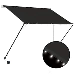 Zatahovací markýza s LED světlem 100 x 150 cm antracitová - obrázek 2