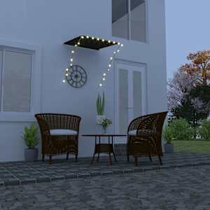 Zatahovací markýza s LED světlem 100 x 150 cm antracitová