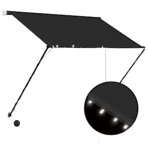 Zatahovací markýza s LED světlem 150 x 150 cm antracitová - obrázek 2
