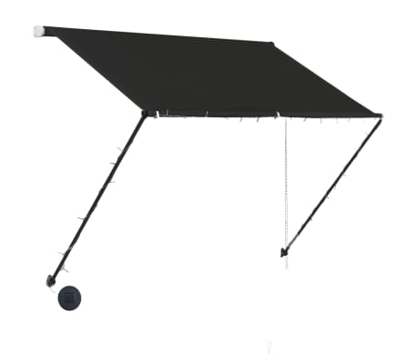 vidaXL Copertină retractabilă cu LED, antracit, 150 x 150 cm
