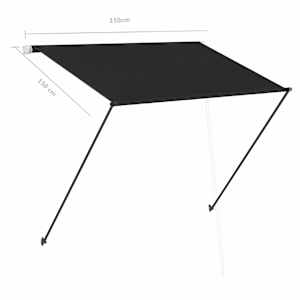 Zatahovací markýza s LED světlem 150 x 150 cm antracitová - obrázek 9