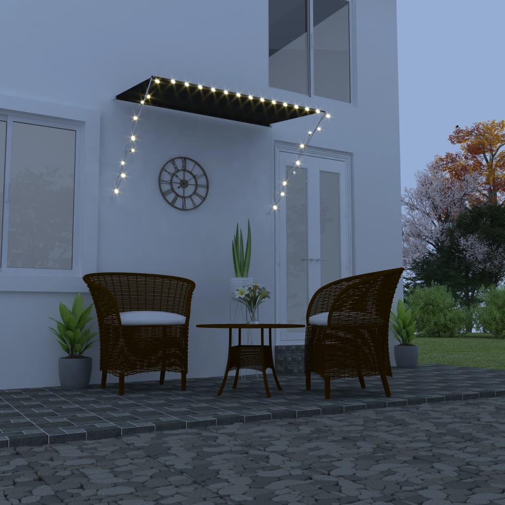 vida XL Einziehbare Markise mit LED 200×150 cm Anthrazit