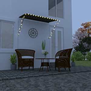 Zatahovací markýza s LED 250 x 150 cm antracitová
