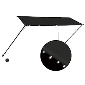 vidaXL kokkupandav varikatus LEDiga, 300 x 150 cm, antratsiithall
