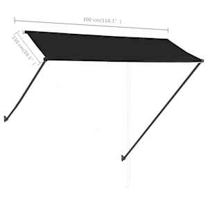 Zatahovací markýza s LED světlem 300 x 150 cm antracitová - obrázek 9