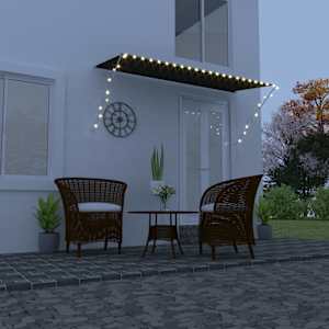 Zatahovací markýza s LED světlem 300 x 150 cm antracitová - obrázek 1