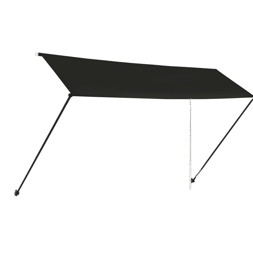 feltekerhető antracitszürke napellenző LED-del 400 x 150 cm