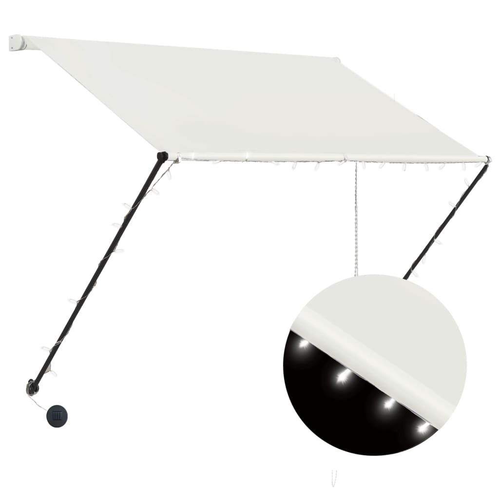 Tenda Da Sole Retrattile Con LED 100x150 Cm Crema VidaXL 11 width=274