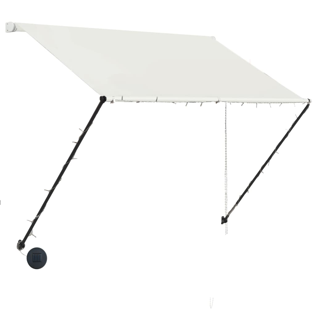 vidaXL Retractable Awning with LED 100x150 cm Cream